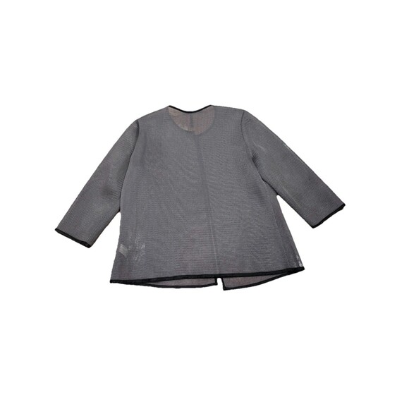 Vintage IC by Connie K Open Front Mesh Jacket Large Gray 90s USA Art To Wear - Picture 7 of 7